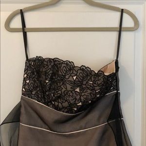 White | Black cocktail Dress